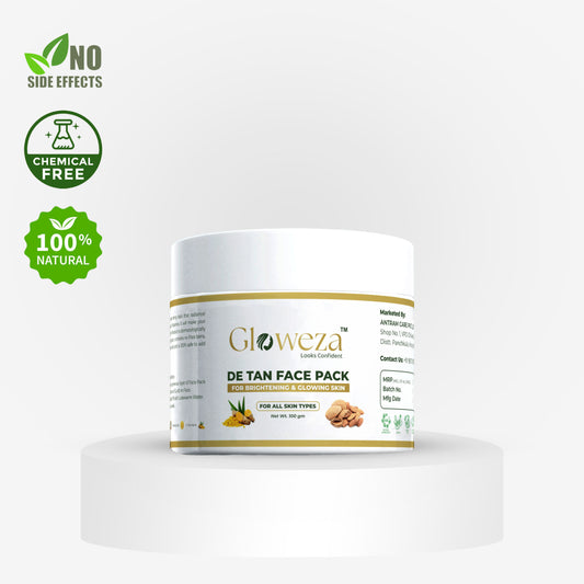 Gloweza™ Herbal De Tan Face Pack For Tan Removal All Skin Types (100gm + 100gm extra)