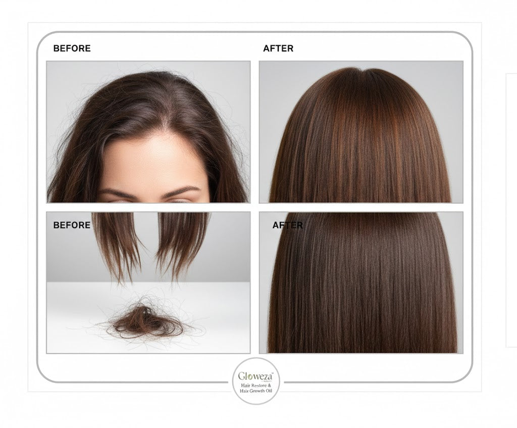 Gloweza Hair Oil for Hair Growth and Fall Control, Ayurvedic, Tea Tree Scent - 100ml