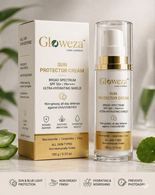 Gloweza Sun Protector Cream SPF 50+ PA++++ – Ultra Hydrating Shield