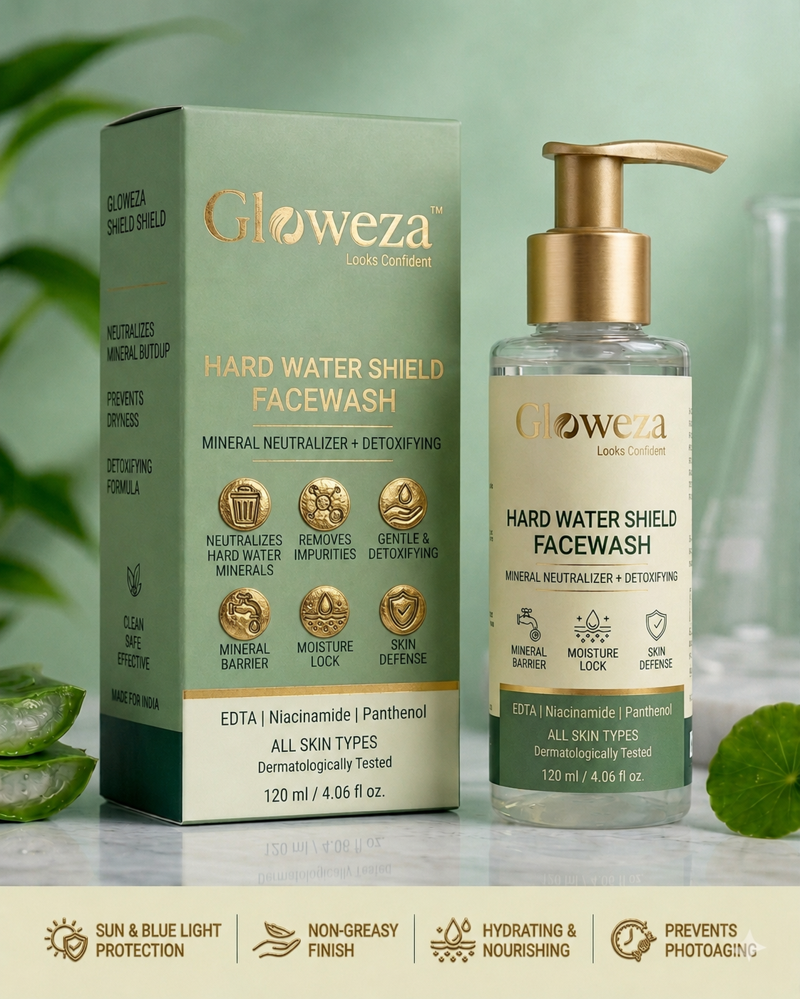 Gloweza Hard Water Shield Facewash – Mineral Neutralizer + Detoxifying